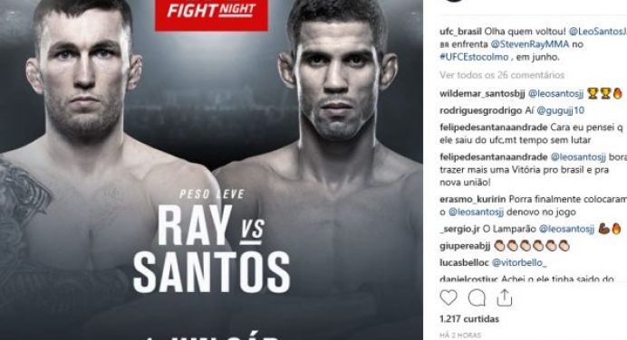 Vencedor do ‘TUF Brasil 2’ retorna ao UFC após quase dois anos e meio afastado