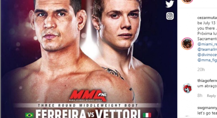 Cezar ‘Mutante’ enfrenta promessa italiana no UFC Sacramento