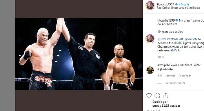 Tito Ortiz recorda histórica vitória sobre Wanderlei Silva no UFC