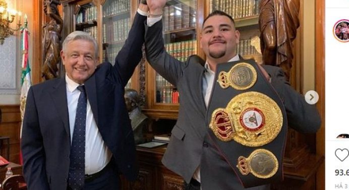 Após conquistar título mundial de boxe, Andy Ruiz é recebido por presidente mexicano