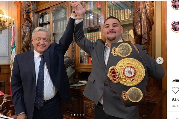 Após conquistar título mundial de boxe, Andy Ruiz é recebido por presidente mexicano