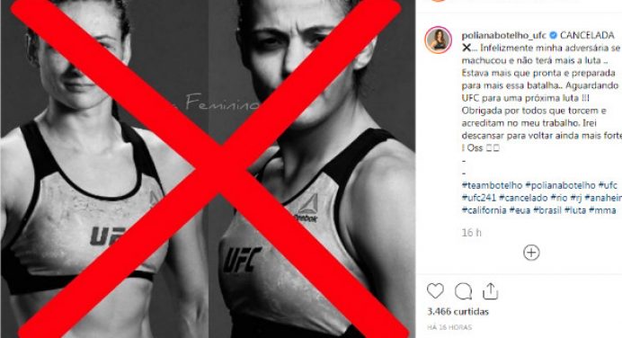 Após lesão da adversária, Poliana Botelho é retirada do card do UFC 241