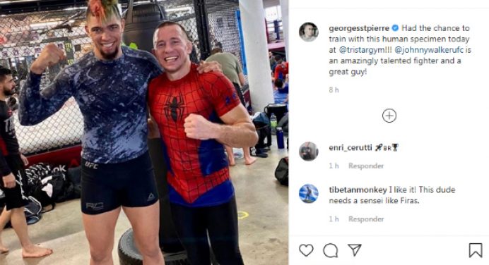 Georges St-Pierre elogia Johnny Walker após treinamentos com o brasileiro