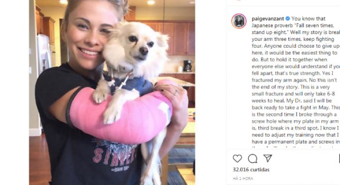 Paige VanZant revela que nova fratura no braço a tirou do UFC Brasília