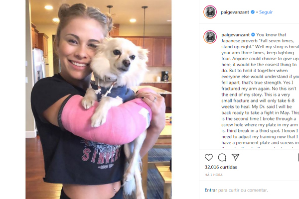 Paige VanZant revela que nova fratura no braço a tirou do UFC Brasília