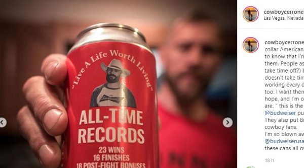 Dias antes de luta com Conor, patrocinadora exalta feitos de Cerrone em cerveja comemorativa