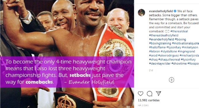 Em podcast com Mike Tyson, Evander Holyfield revela que quase desistiu do boxe