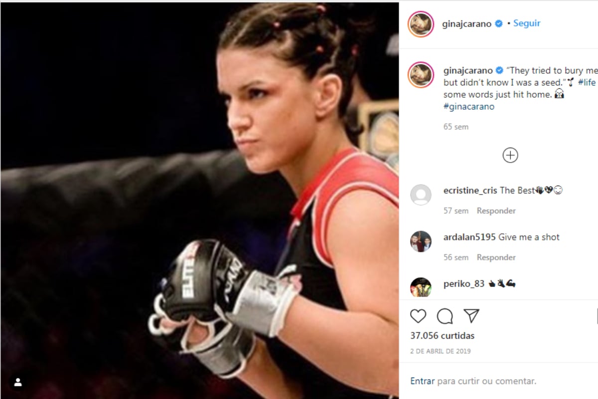 Pioneira no MMA feminino, Gina Carano protesta contra censura de nu artístico no Instagram