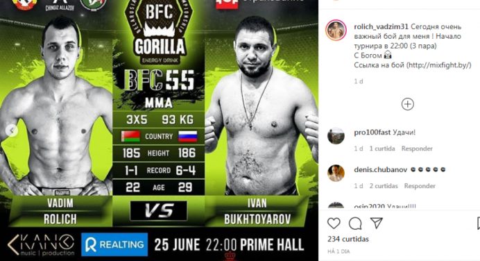 Lutador da casa aplica nocaute inusitado em evento na Bielorrússia; veja