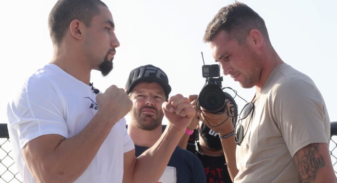 Protagonistas do último main event na ‘Ilha da Luta’ promovem respeitosa encarada na praia