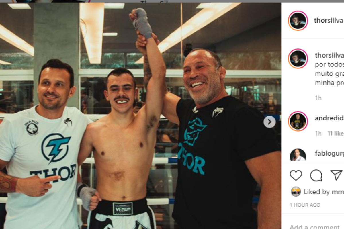 Thor Silva mira grandes eventos de MMA e empolga Wanderlei: “É a evolução do pai”
