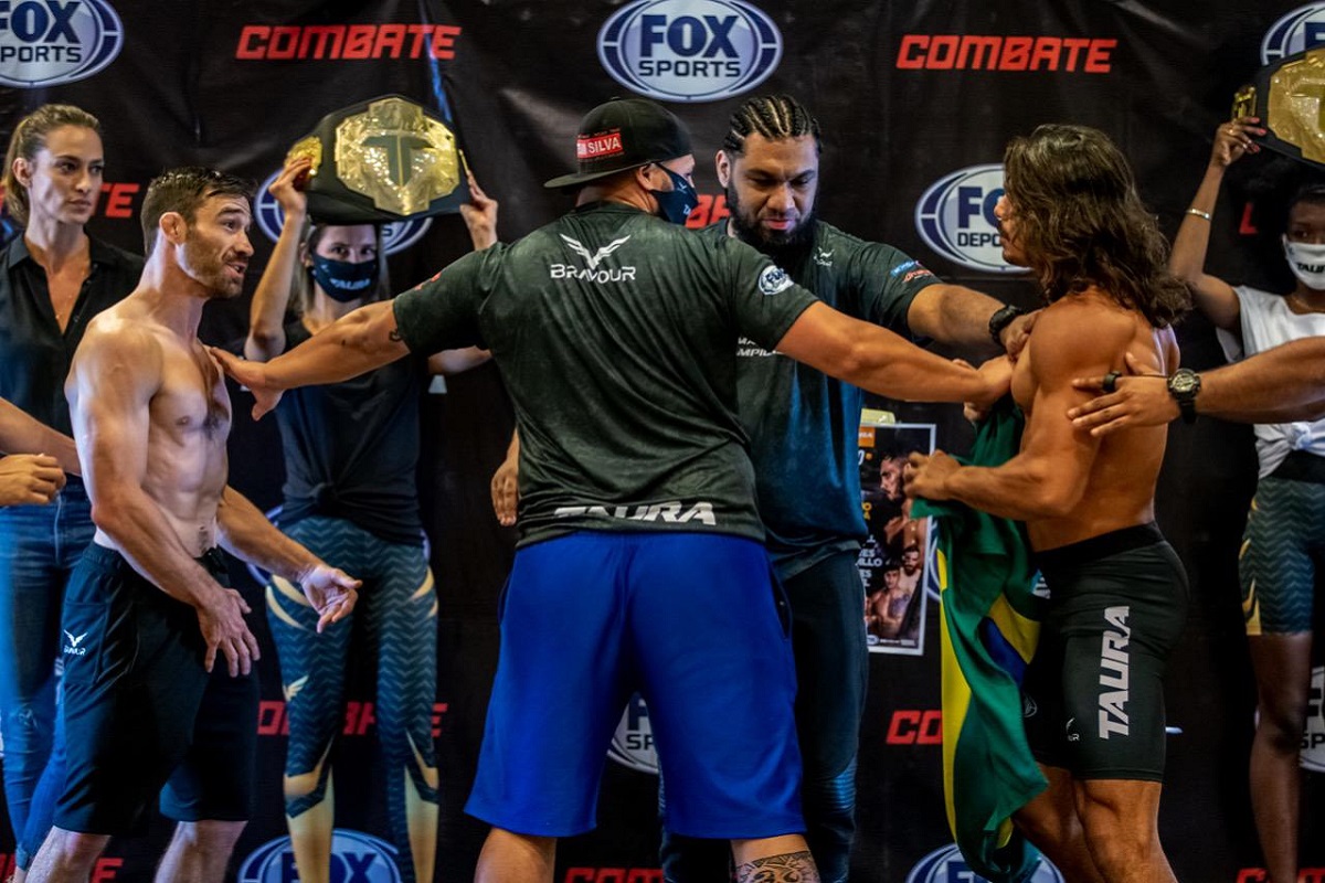 Ary Farias e Johnny Campbell protagonizam confusão durante pesagem do Taura MMA