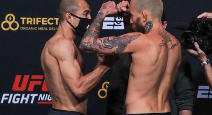 No último evento do UFC na temporada, José Aldo e Marlon Moraes buscam recuperação nos galos