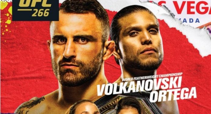 Disputas de título e volta de Nick Diaz ganham destaque em pôster do UFC 266; veja