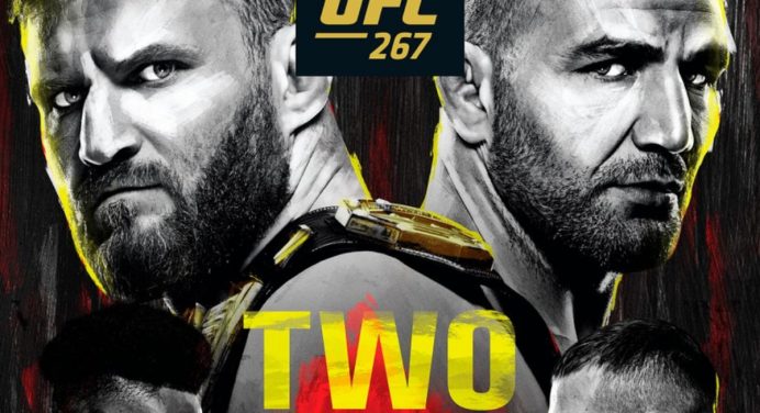 Disputas de título ganham destaque no pôster oficial do UFC 267; veja