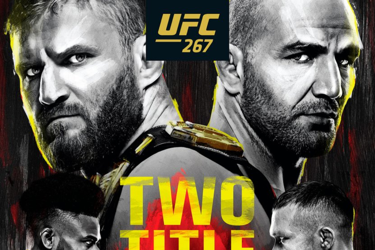 Disputas de título ganham destaque no pôster oficial do UFC 267; veja