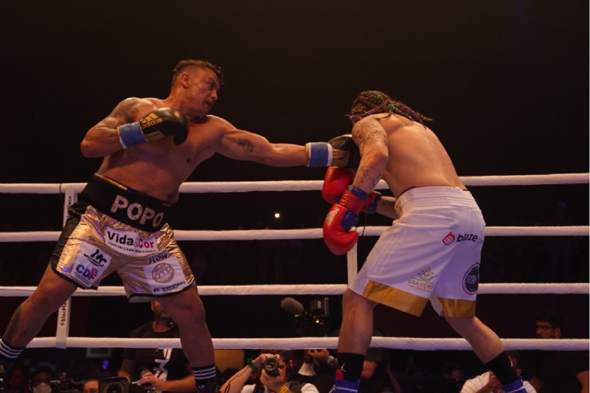 ‘Popó’ domina Whindersson Nunes no ringue, mas luta termina empatada