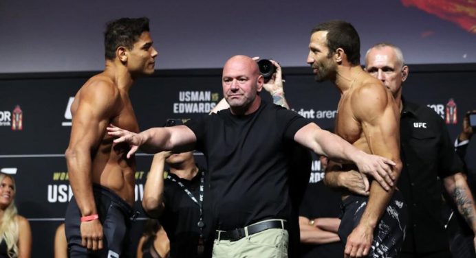 Clima tenso! Paulo ‘Borrachinha’ e Luke Rockhold discutem em encarada do UFC 278