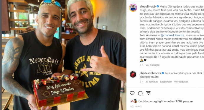 Charles ‘Do Bronx’ e seu treinador comemoram aniversário em Abu Dhabi