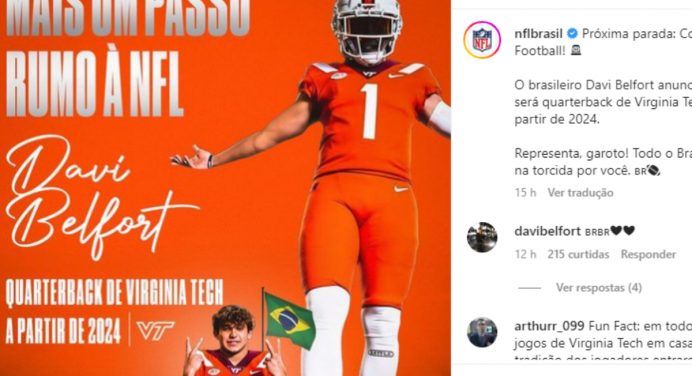 Rumo à NFL? Filho de Vitor Belfort anuncia por qual universidade jogará; veja