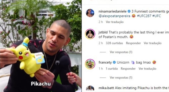 Bem-humorado! Alex Poatan surpreende e imita Pikachu; veja