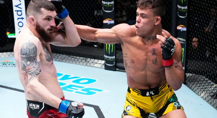 Caio Borralho finaliza rival polonês em noite perfeita para o Brasil no UFC Vegas 72