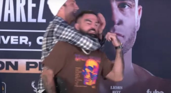 Ex-campeão do UFC aplica ‘mata-leão’ em rival em encarada para luta de boxe sem luvas