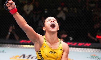 Natália Silva grita e comemora vitória no UFC Vegas 73