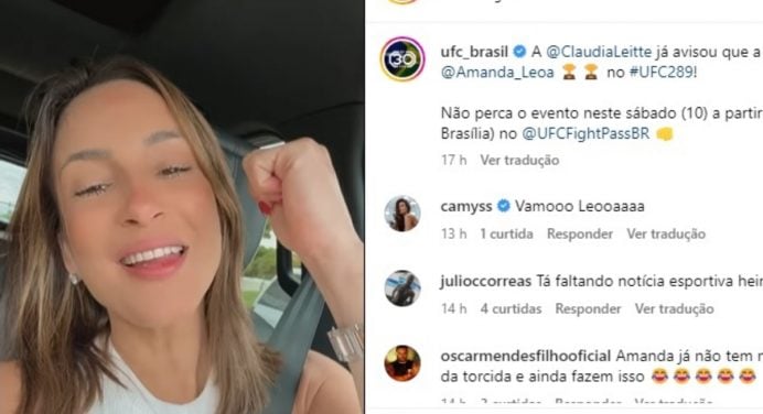 Claudia Leitte declara torcida para Amanda Nunes no UFC 289; veja