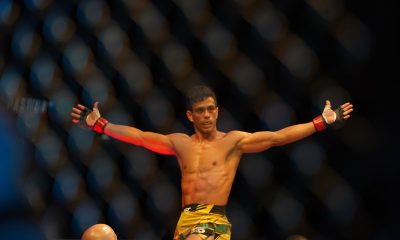 Jafel Filho comemora vitória no UFC Londres.