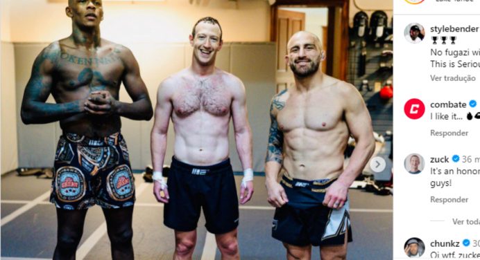 Mark Zuckerberg treina com campeões do UFC em meio a rumor de luta com Elon Musk