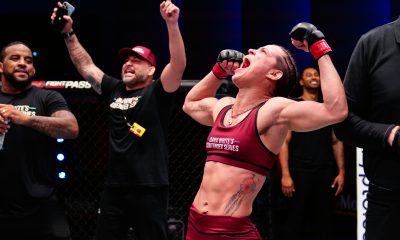 Eduarda Moura celebra vitória por finalização no UFC