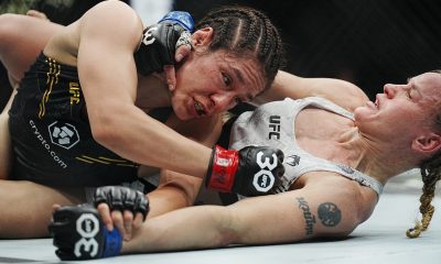 Alexa Grasso e Valentina Shevchenko duelam no chão no Noche UFC.