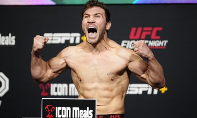 Ion Cutelaba vibra ao bater o peso para o UFC Vegas 80.