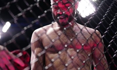 Victor Hugo comemora após vencer sua luta no Contender Series.