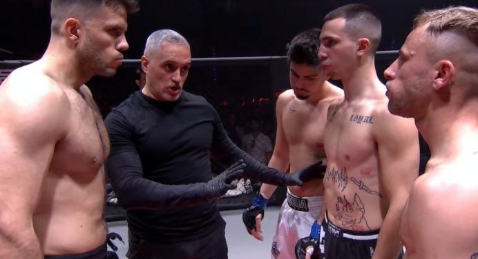 Cena rara! Lutador finaliza três adversários durante combate; veja