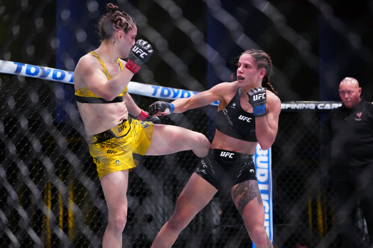 Julia Polastri encontrou dificuldades em lidar com os chutes da rival sueca no UFC Vegas 93