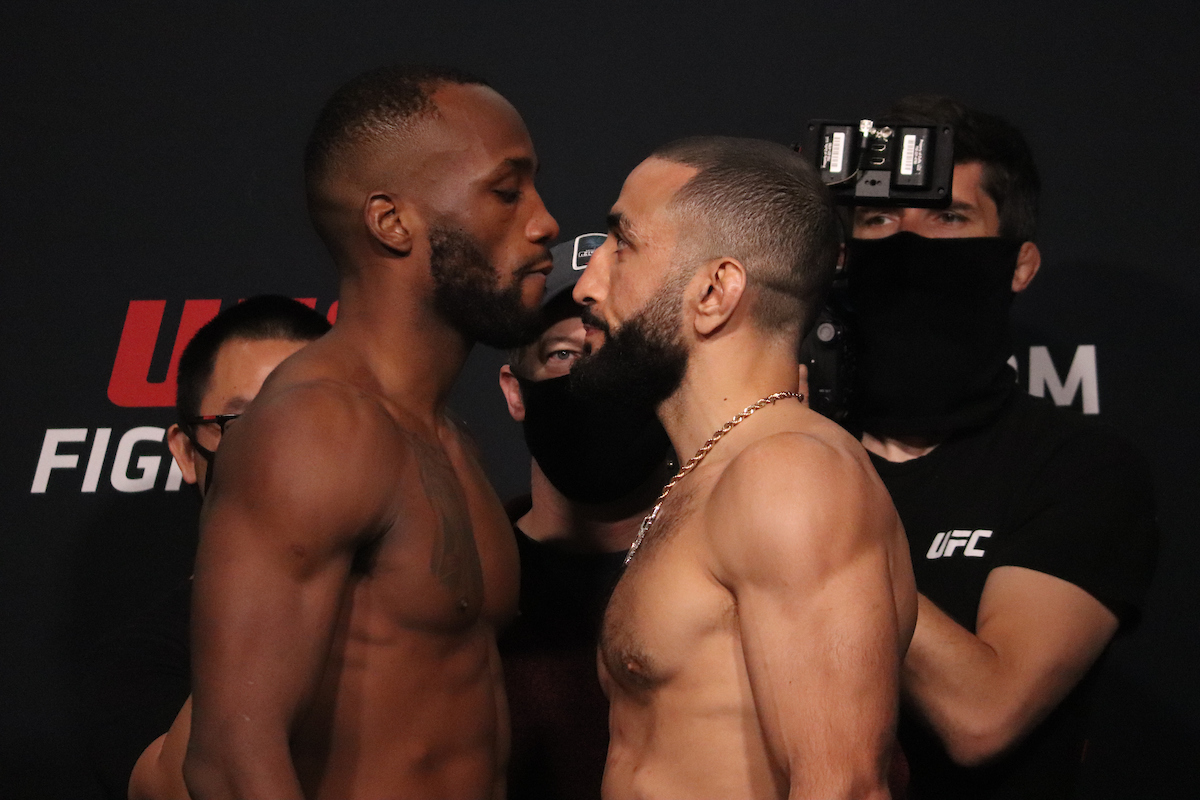 Leon Edwards e Belal Muhammad se encaram antes do UFC Vegas 21.