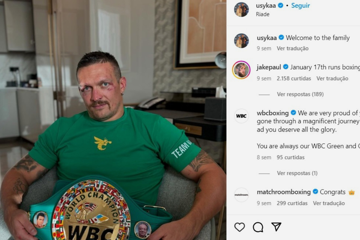 Oleksandr Usyk é campeão de boxe e uma estrela do esporte