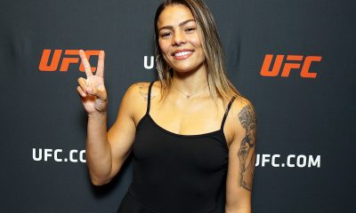 Luana Santos posa para fotos após dar entrevista para a reportagem da Ag Fight