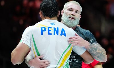 Gordon Ryan e Felipe Preguiça se cumprimentam após o final da luta no ADCC