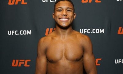 Mairon Santos sorri para a foto durante entrevista após vencer o TUF 32