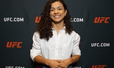 Natália Silva posa para foto no media day do UFC Vegas 97.