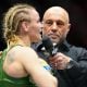 Valentina Shevchenko conversa com Joe Rogan após vencer Grasso