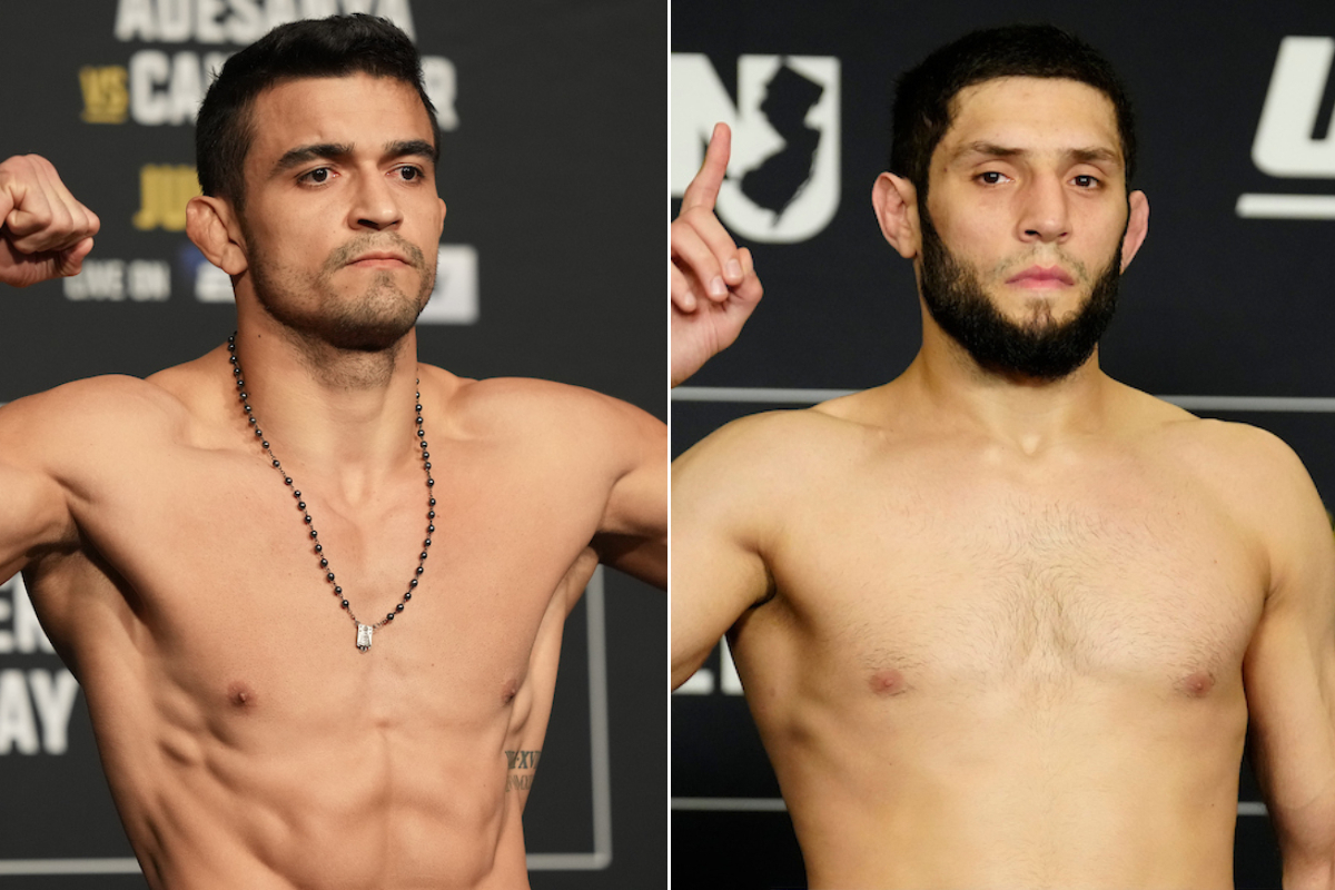 André Sergipano enfrenta Ikram Aliskerov no UFC Arábia Saudita, em fevereiro de 2025.