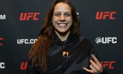 Julia Polastri posa para foto no media day do UFC Vegas 98.