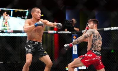 Matheus Nicolau (à direita) foi derrotado por Asu Almabayev no UFC Vegas 99.