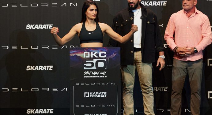 Irmã de Alex Poatan, Aline Pereira brilha e nocauteia em estreia no Karate Combat; veja