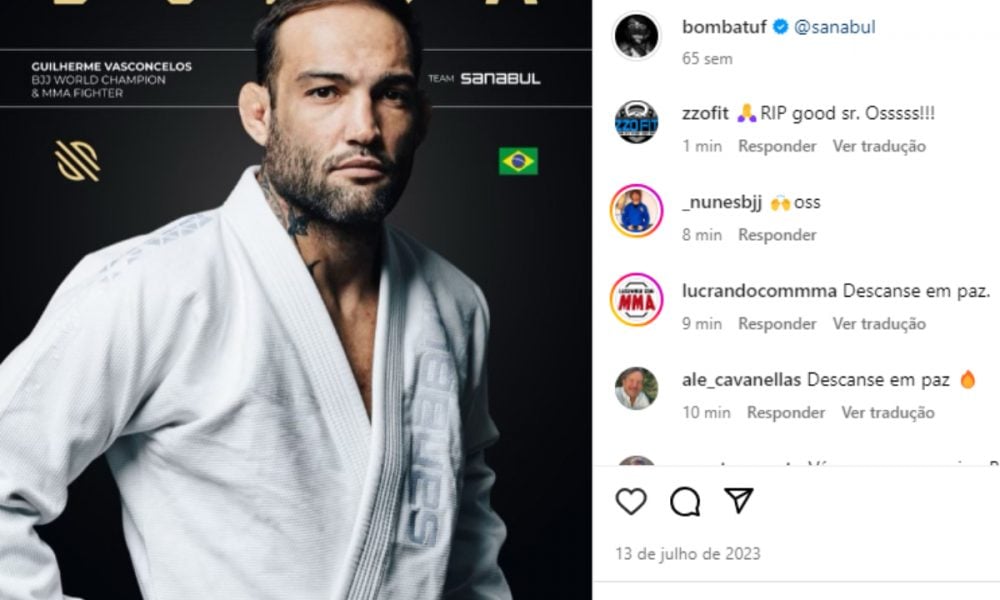 Guilherme Bomba posa para foto em revista de jiu-jitsu