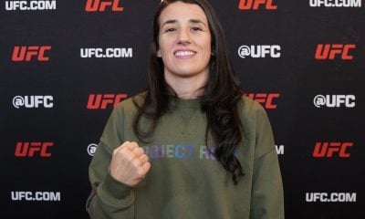 Marina Rodriguez sorri para foto durante entrevista para a Ag Fight antes do UFC 307